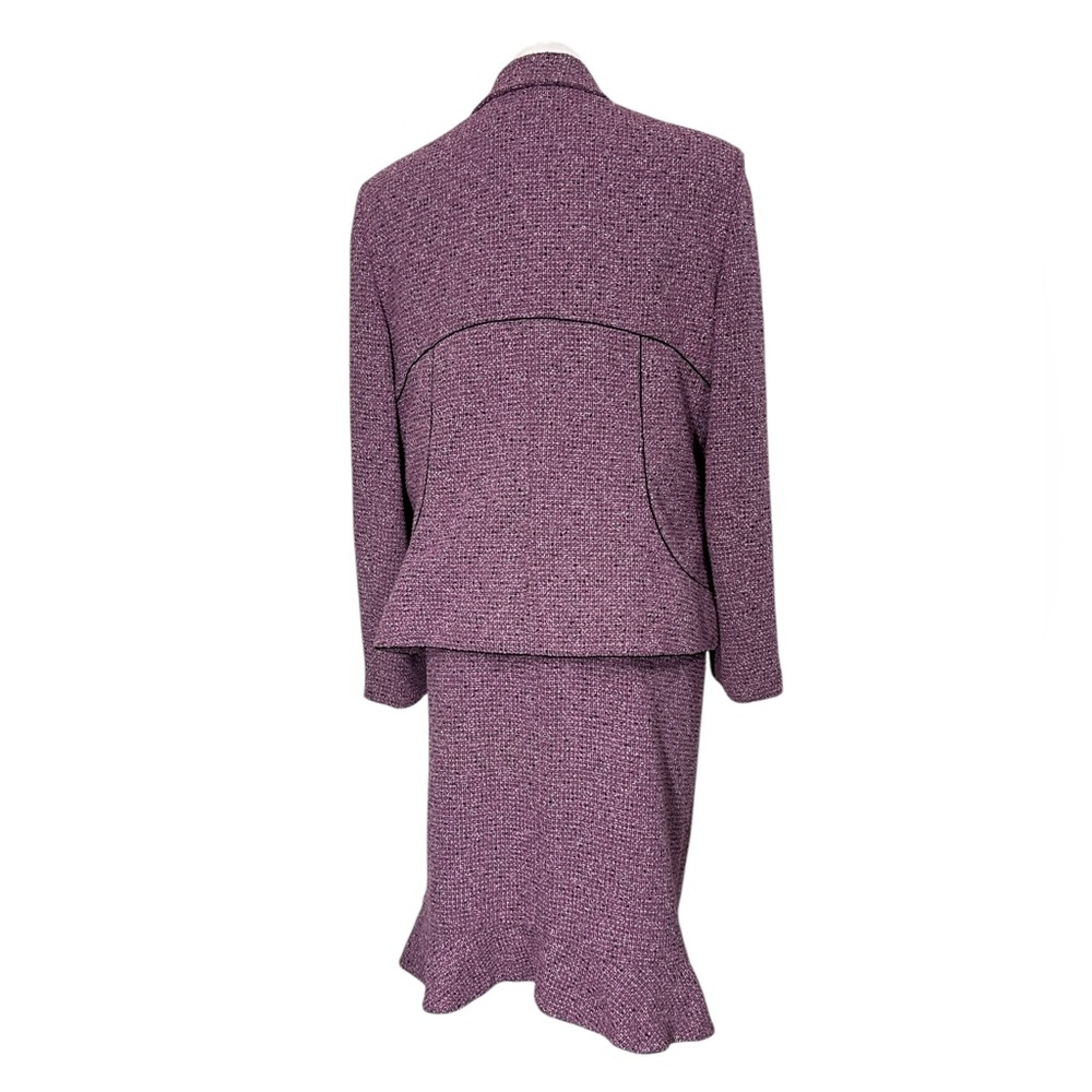 Kasper Purple Tweed Skirt Suit Set - Picture 4 of 6